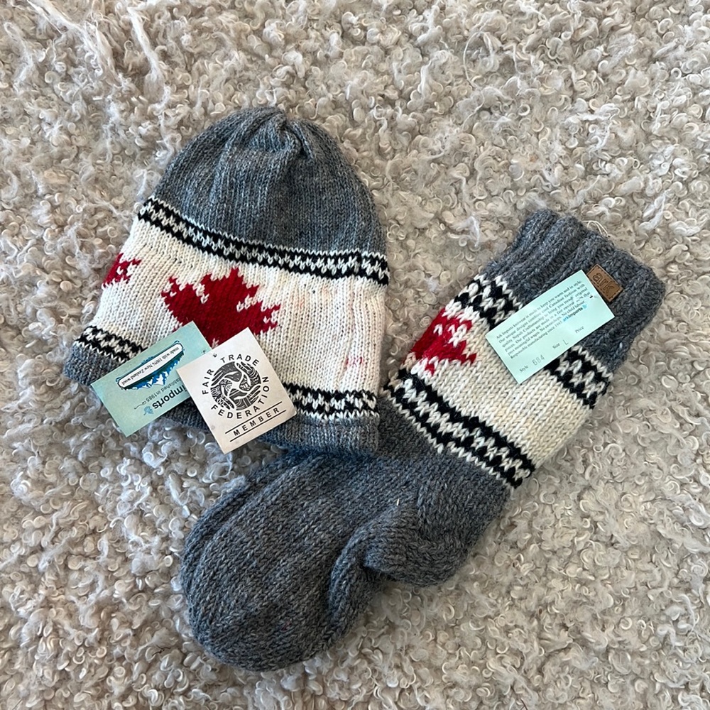 NWT wool hat and slipper socks